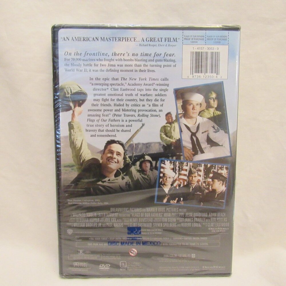 Flags of Our Fathers DVD New Sealed Clint Eastwood Full Screen - Picture 2 of 3